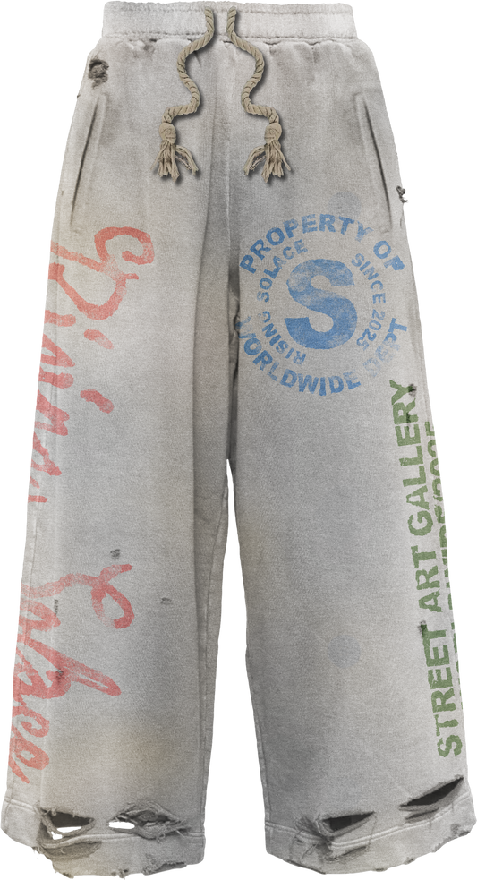 "Graphiti" pants (Cream)