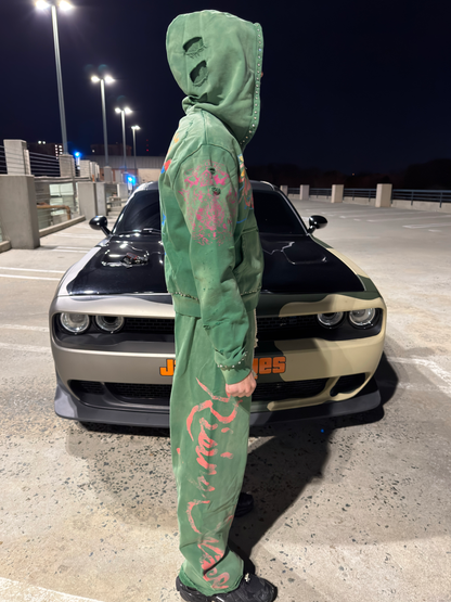 "Pressure makes Diamonds" sweatpants(green)