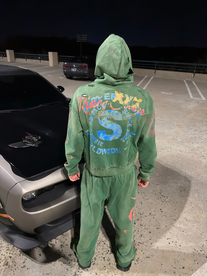 "Pressure makes Diamonds" hoodie (green)