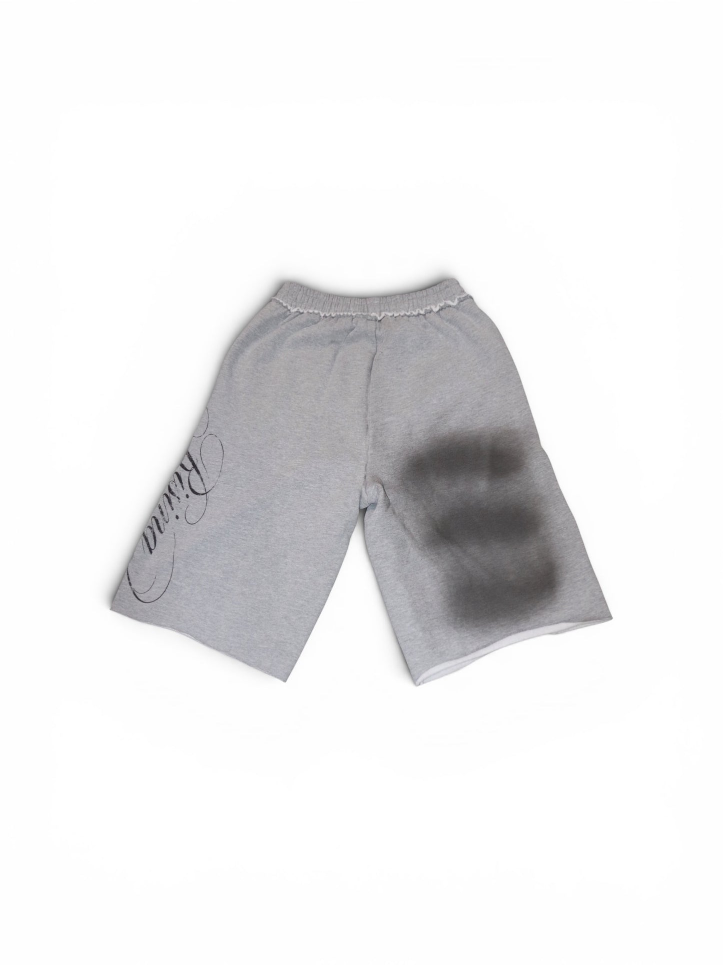 Gray ash wash sweat shorts