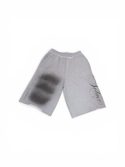 Gray ash wash sweat shorts