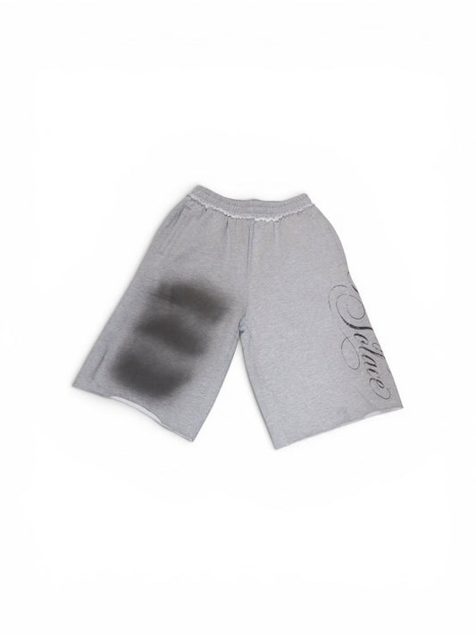 Gray ash wash sweat shorts